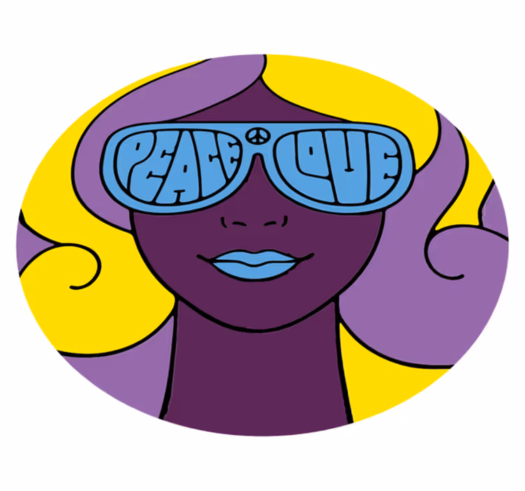 Peace love icon vinilna preproga za najstnike - TenStickers