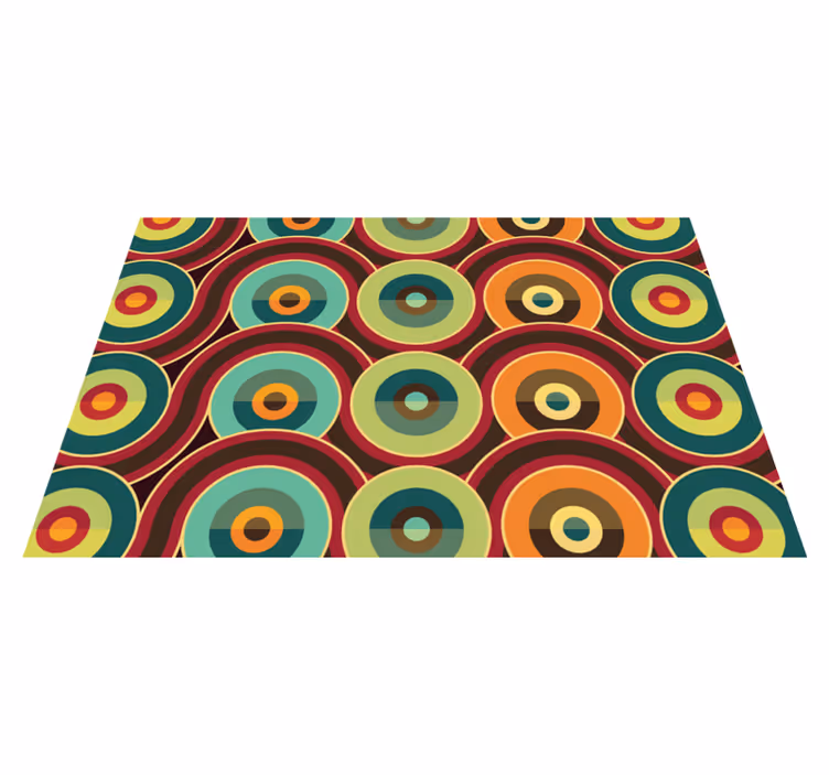 Vibrant circular motif vinilne preproge z vzorci - TenStickers