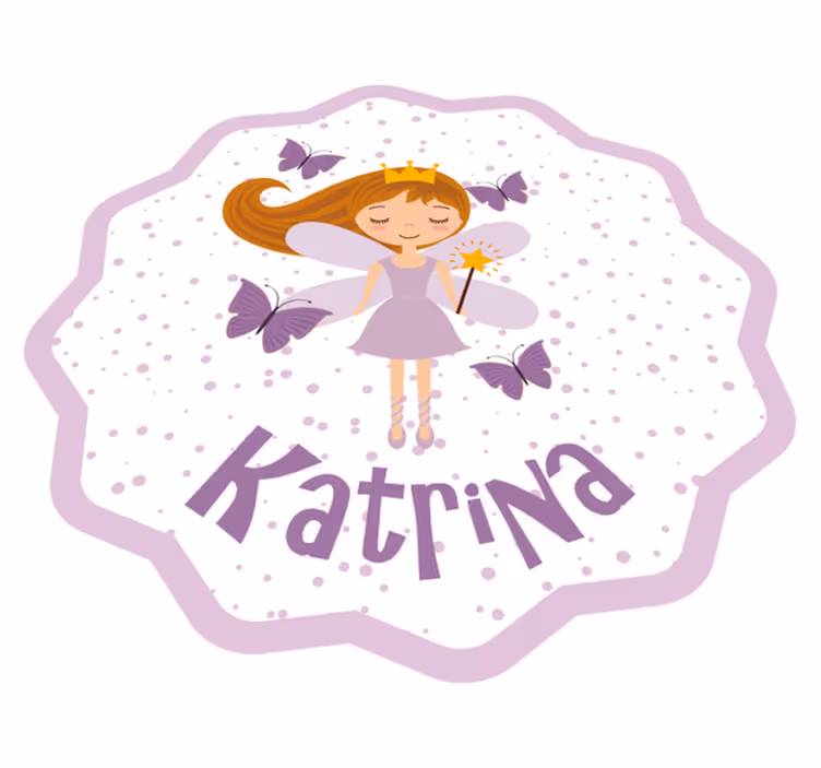 Srečna princesa z osebno podstavki metuljev - TenStickers