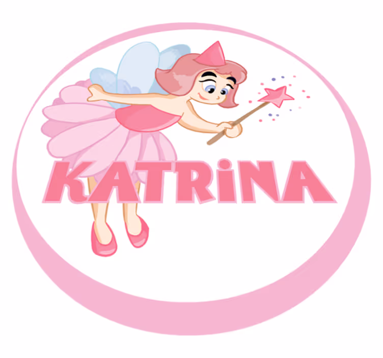 Krožna roza vilinska princesa personalizirana podloga - TenStickers