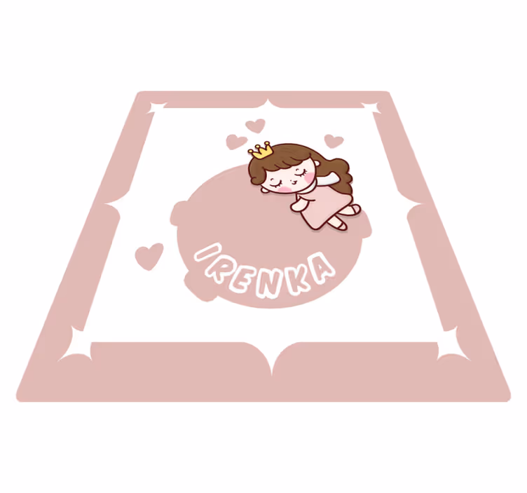 Tema ljubke princese Vinilna preproga z imeni - TenStickers