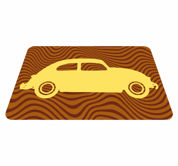 Vintage car silhouette vinilne preproge z vzorcem cest - TenStickers
