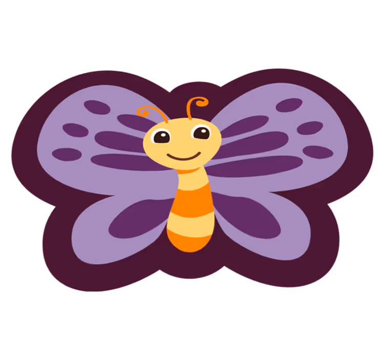 Smiling butterfly motif otroška vinilna preproga - TenStickers