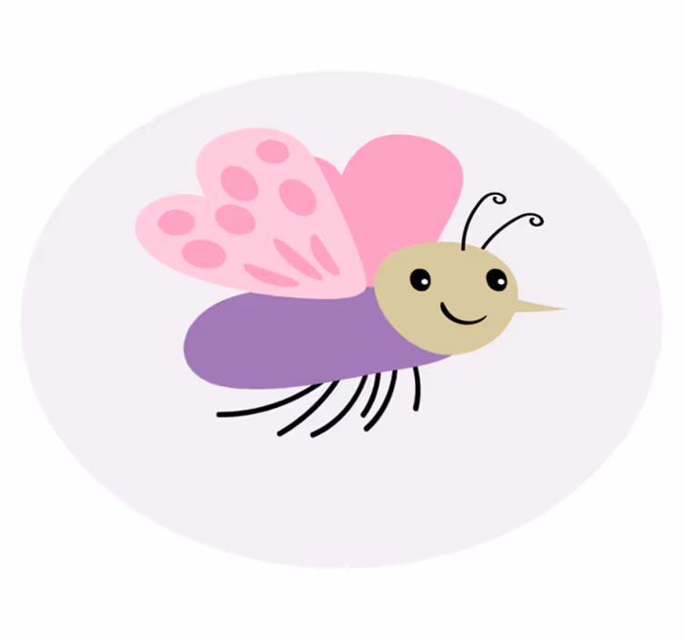 Cute butterfly character otroška vinilna preproga - TenStickers