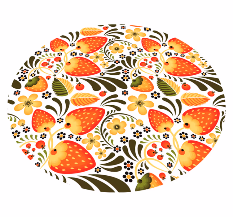 Strawberry pattern cvetlična vinilna preproga - TenStickers