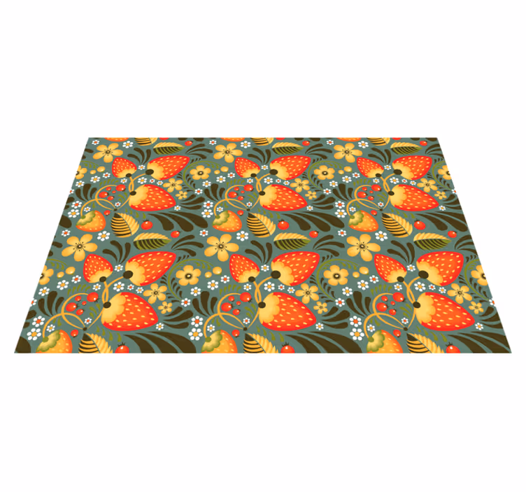 Bright floral pattern vinilna preproga za kuhinjo - TenStickers
