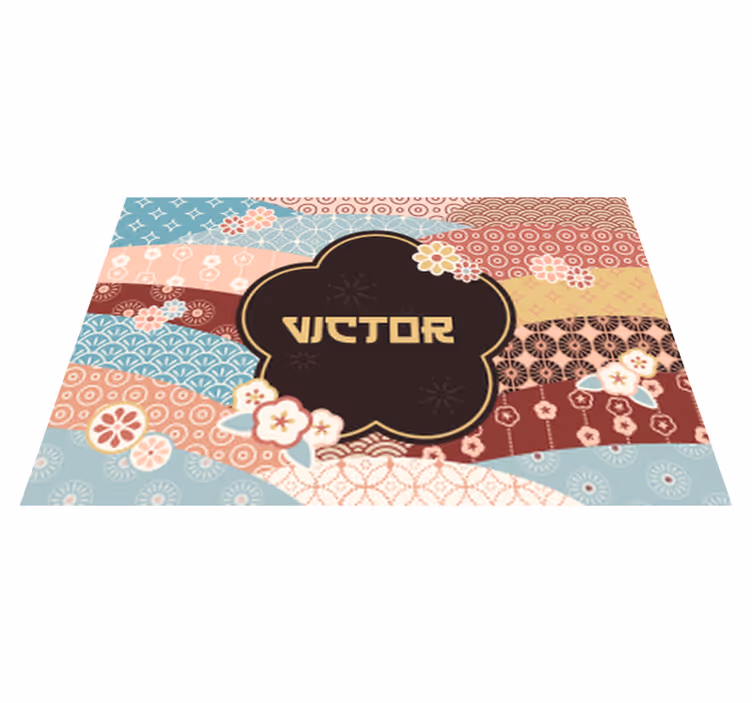 Colorful pattern vinilna preproga z imeni - TenStickers