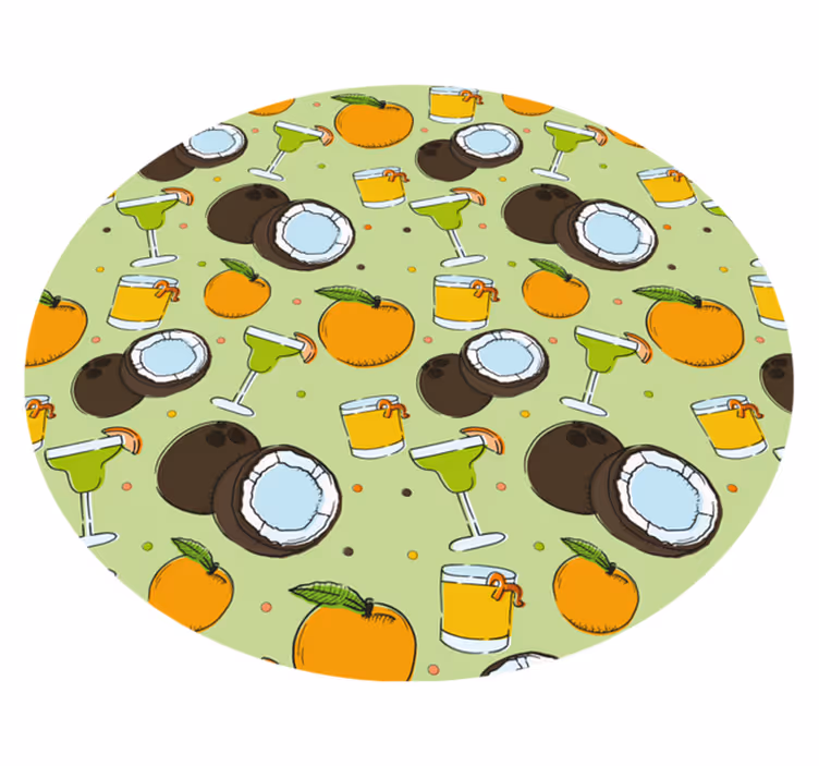 Koktajli kokosi in sadje kuhinjska preproga - TenStickers