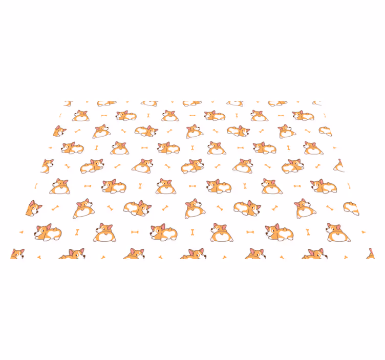Ljubki liki corgijev Otroške vinilna preproga - TenStickers