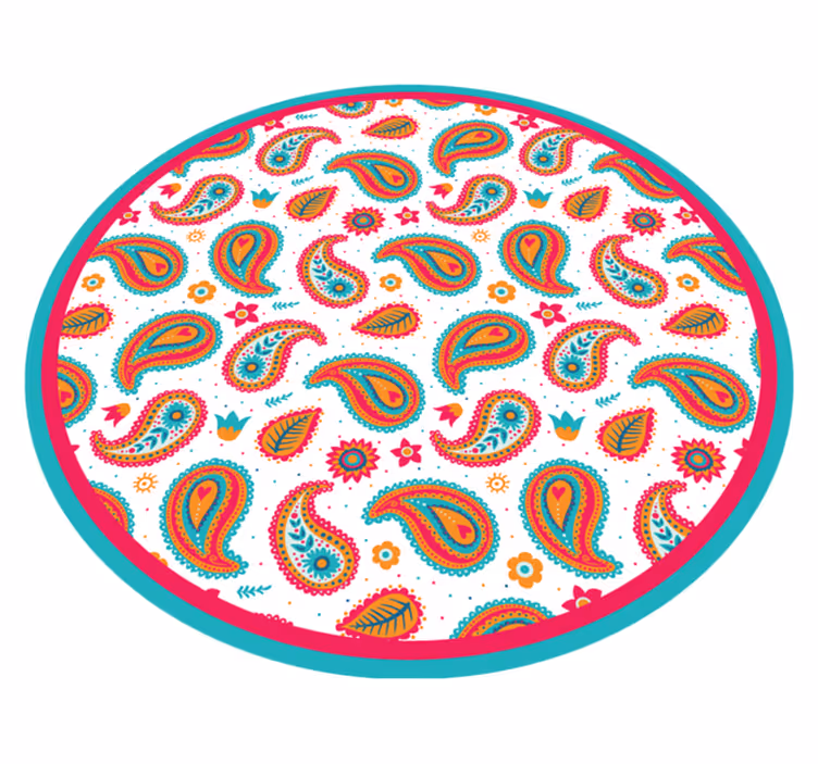 živahen paisley motiv Etnične vinilna preproga - TenStickers