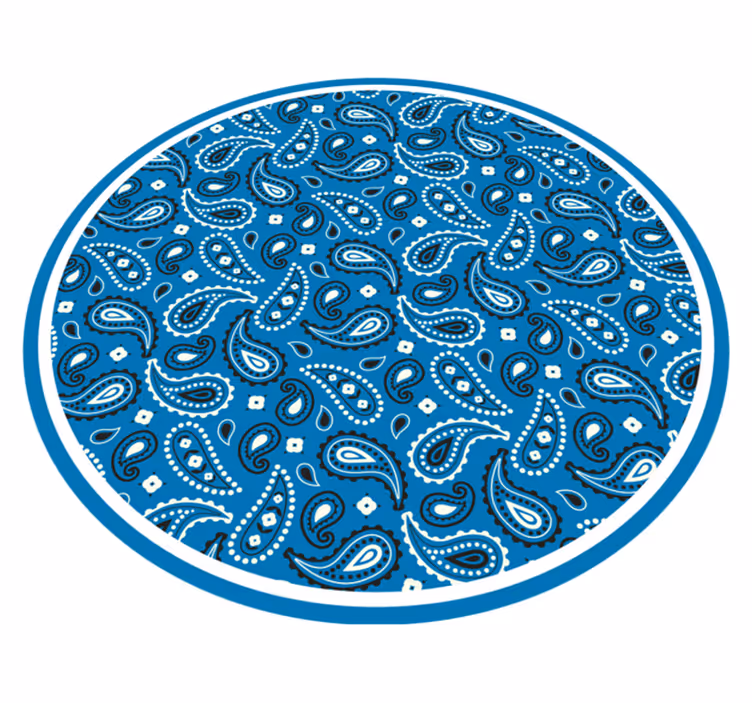 Modro potiskan paisley Etnične vinilna preproga - TenStickers