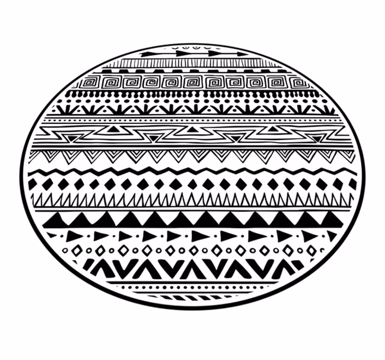 črno-beli vzorci Etnične vinilna preproga - TenStickers