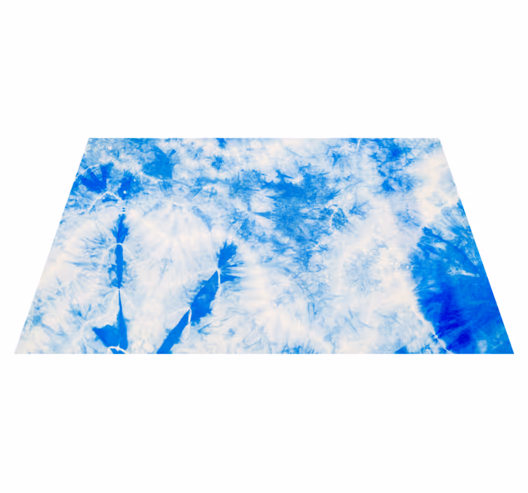 Modra barva za tie-dye Vinilna preproga za dnevno sobo - TenStickers