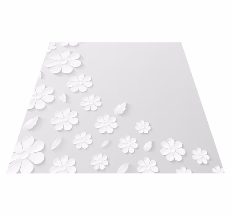 Preproga iz belega papirja s cvetjem - TenStickers