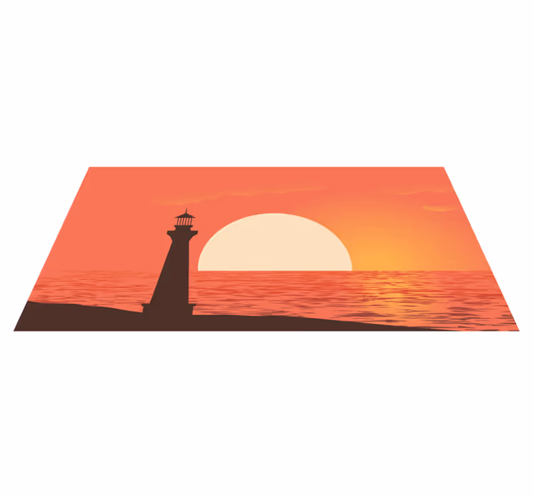 Obalni pogled na sončni zahod Naravne vinilnea preproga - TenStickers