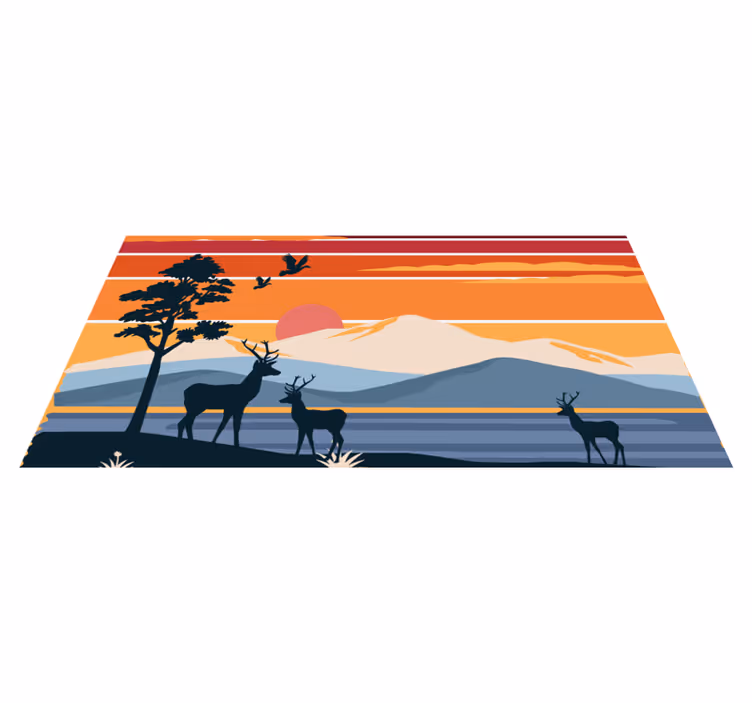 Sončni zahod v divjini Naravne vinilnea preproga - TenStickers