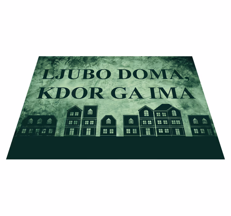 Dom sladko doma kul dizajn na zeleni moderni preprogi - TenStickers