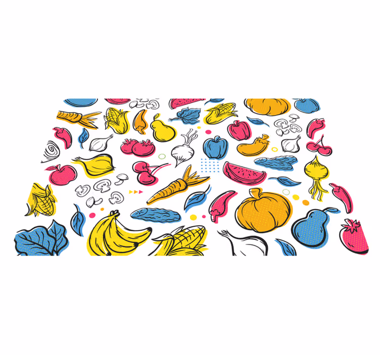 živahna ilustracija sadja Vinilna preproga za kuhinjo - TenStickers