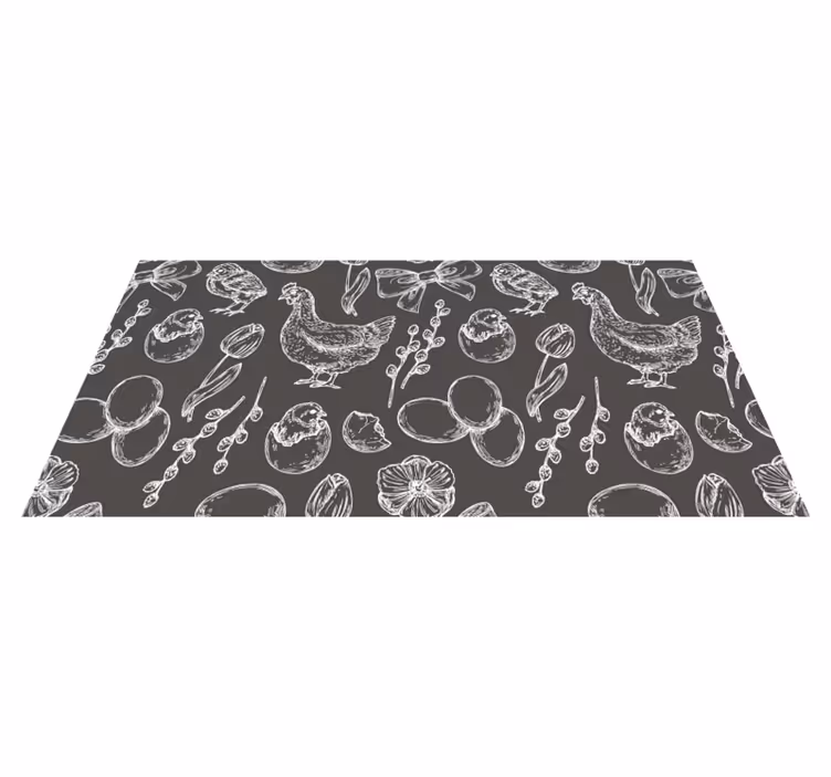 Charming farmyard motifs vinilna preproga za kuhinjo - TenStickers