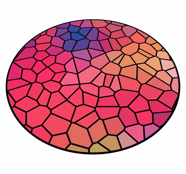 Lively mosaic composition okrogla vinilna preproga - TenStickers
