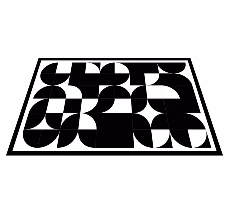 Curved black shapes vinilne preproge z vzorci - TenStickers