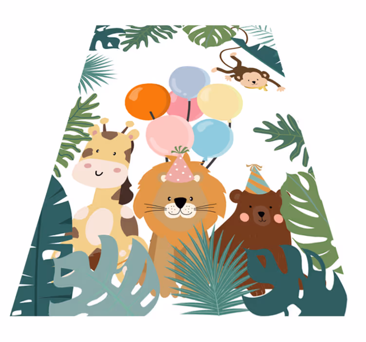 Safari živali z zračnimi baloni živalska preproga - TenStickers