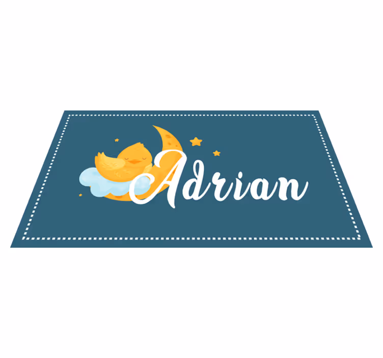 Po meri ime piščanec na luni z zvezdami živalska preproga - TenStickers