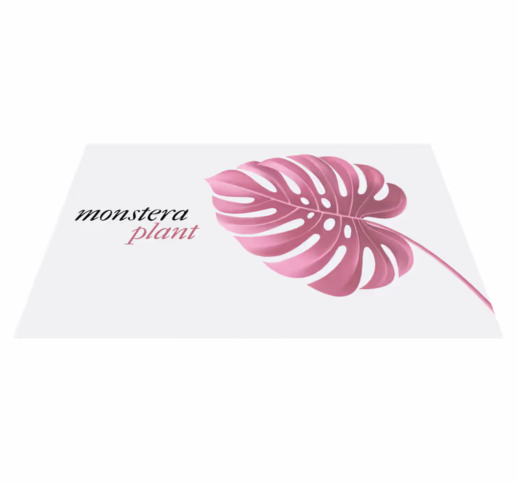 Roza monstera rastlina cvetlična vinilna preproga - TenStickers