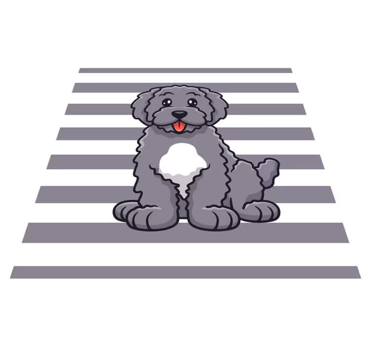 Ljubka ilustracija psa Tepih z živalskim potiskom - TenStickers