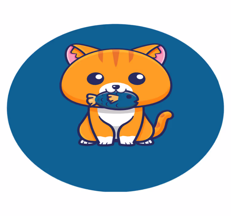 Risani mačji krog Tepih z živalskim potiskom - TenStickers