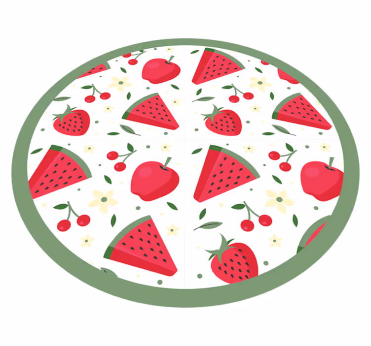 Cvetlični vzorec s sadjem Vinilna preproga za kuhinjo - TenStickers