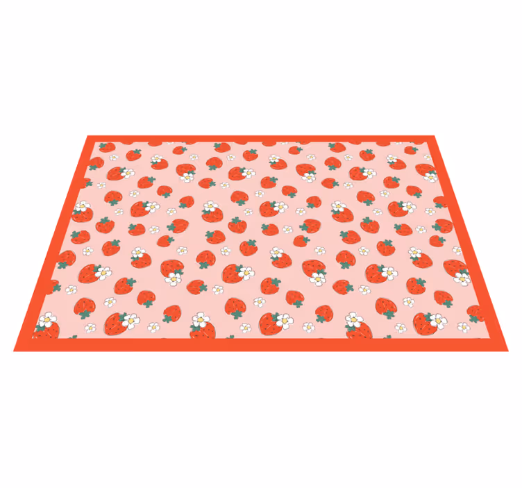 Strawberry floral pattern cvetlična vinilna preproga - TenStickers