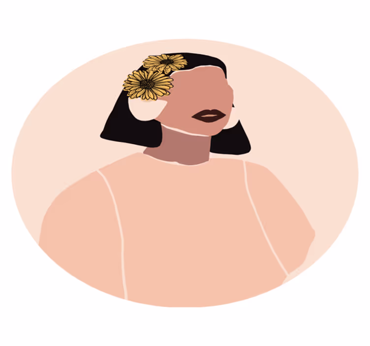 Cvetlični portret cvetlična vinilna preproga - TenStickers