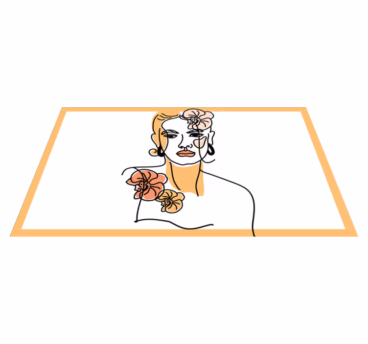Eleganten cvetlični portret sodobne vinilne preproge - TenStickers