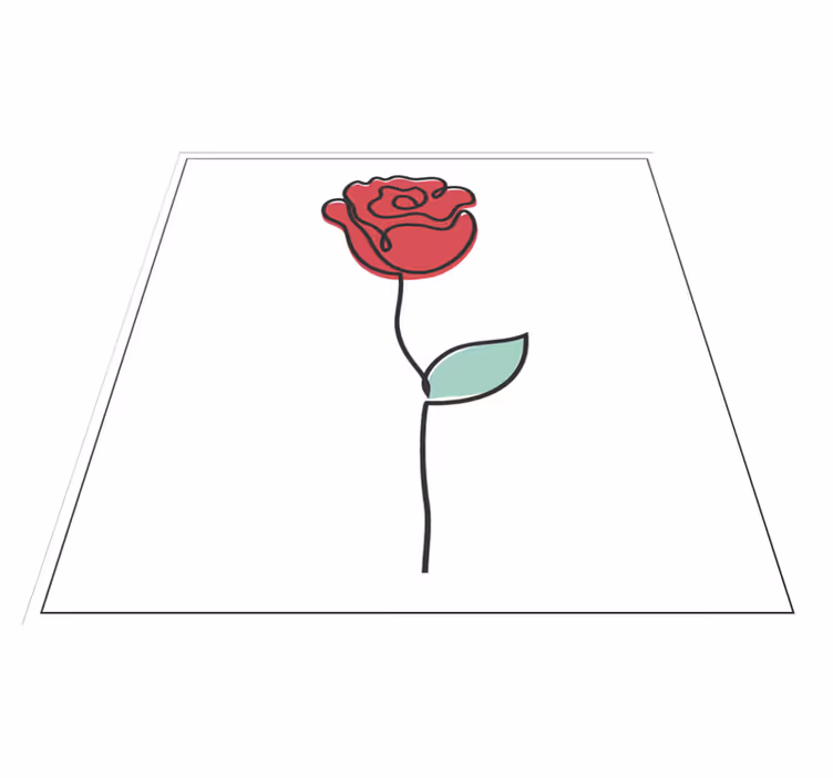 Eleganten cvet vrtnice cvetlična vinilna preproga - TenStickers