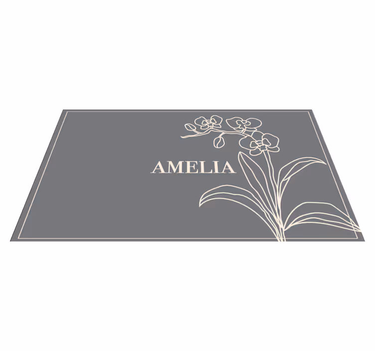 Elegantno cvetlično personalizirano Vinilna preproga z imeni - TenStickers