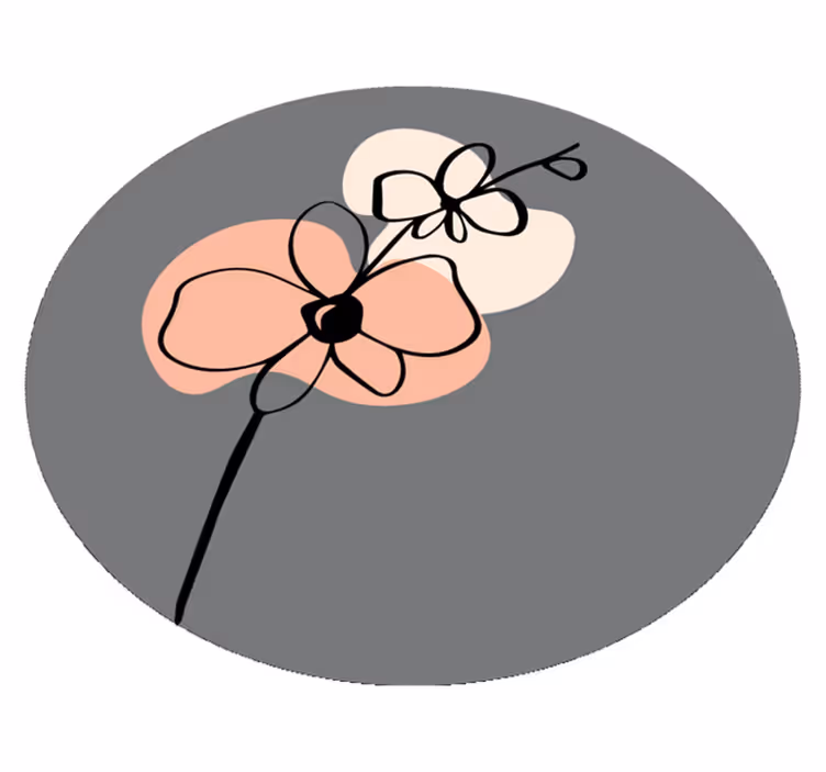 Minimalist stylish grey design cvetlična vinilna preproga - TenStickers