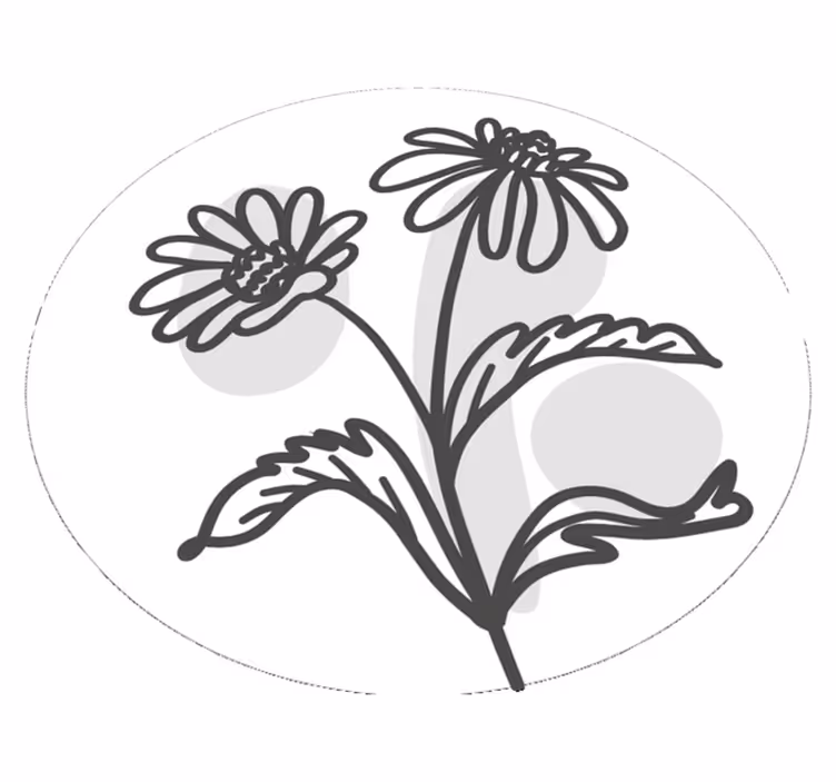 Eleganten cvetlični motiv Okrogla vinilna preproga - TenStickers