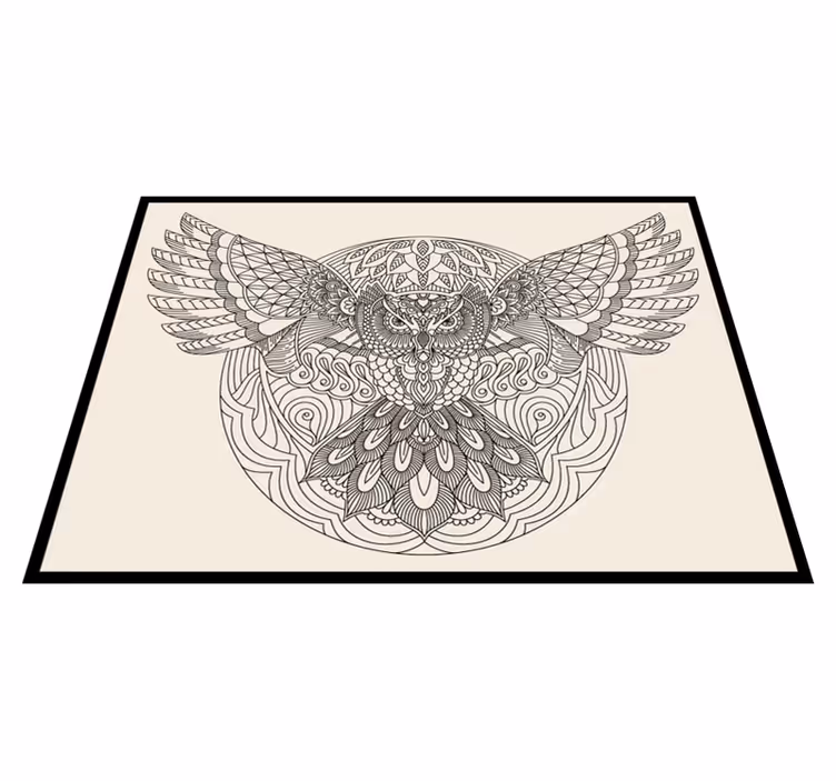 Eleganten vzorec sove Vinilna preproga mandala - TenStickers