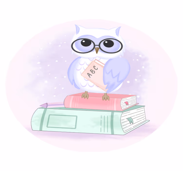Ilustracija pametne sove Tepih z živalskim potiskom - TenStickers