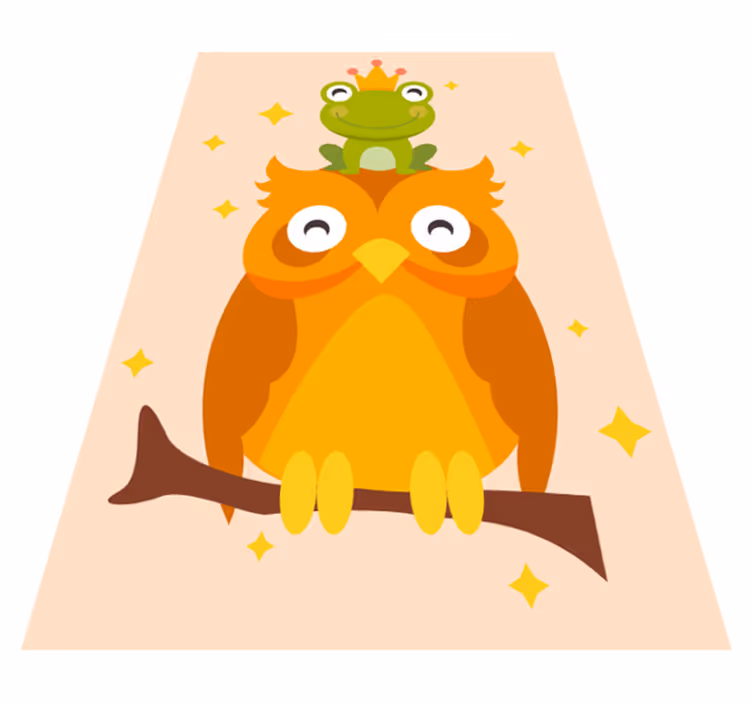 Friendly owl duo otroška vinilna preproga - TenStickers