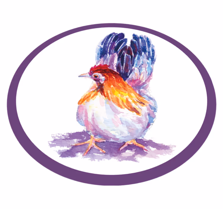 Barvit piščančji petelin Tepih z živalskim potiskom - TenStickers