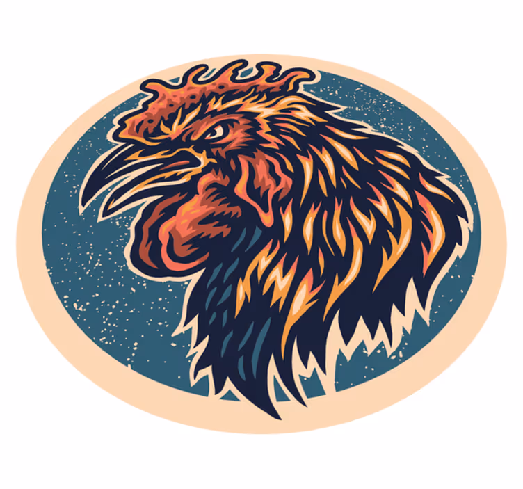 Ilustracija petelinje glave Vinilna preproga za najstnike - TenStickers