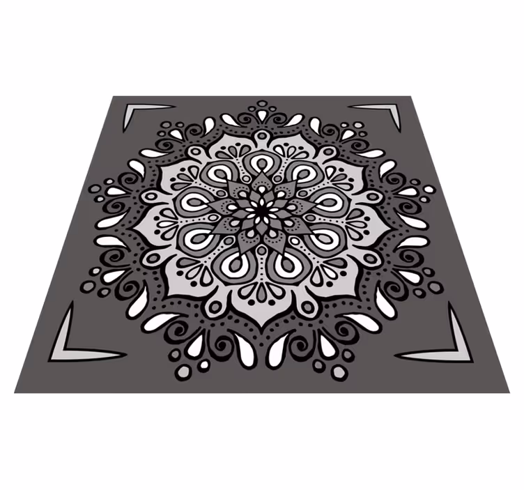 Eleganten motiv na sivi barvi Vinilna preproga mandala - TenStickers