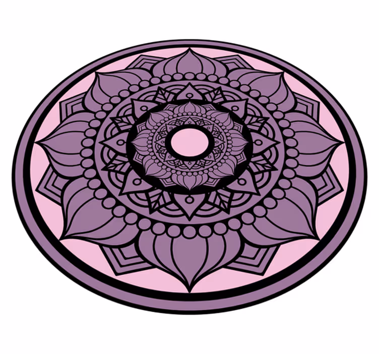 Sončna oblika roza tapeta mandala vinil preproga - TenStickers