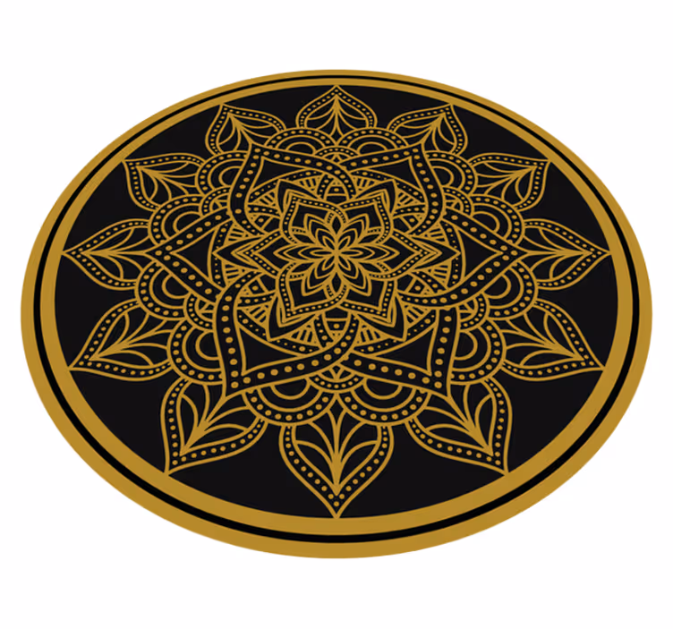 Zlata oblika sonca mandala vinil preproga - TenStickers
