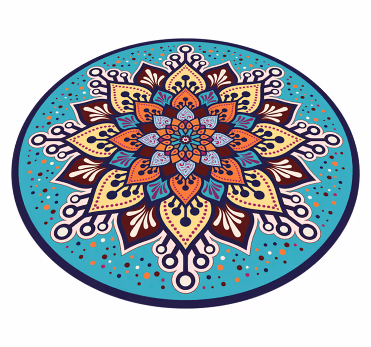 Barvna umetnost v krogu Vinilna preproga mandala - TenStickers