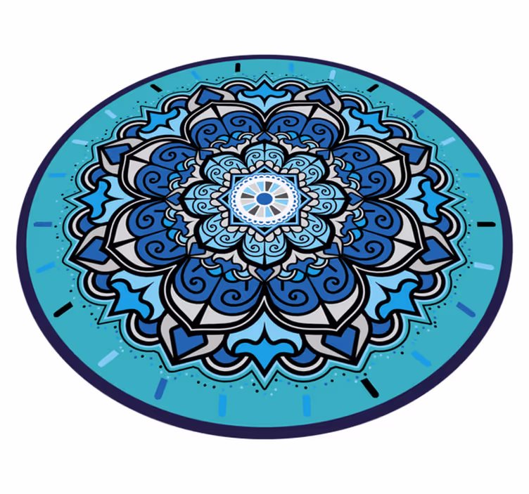 Zapletena modra mandala Okrogla vinilna preproga - TenStickers