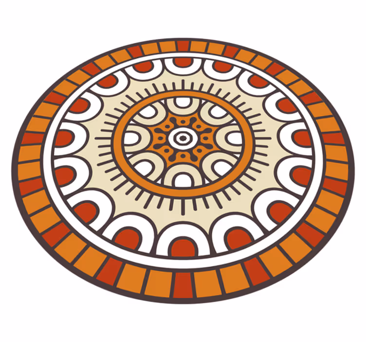 Okrogle oranžne tone vinilne podstavki mandala - TenStickers