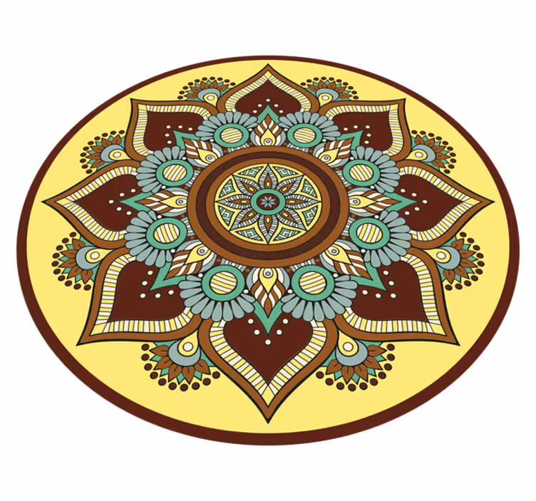 Barvit okrašen vzorec Vinilna preproga mandala - TenStickers